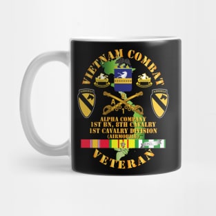 Vietnam Combat Cavalry Veteran w Alpha - 1st Bn 8th Cav COA - 1st Cav Div SSI Mug